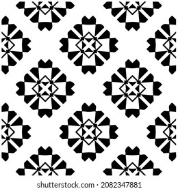vector pattern in geometric ornamental style. Black and white pattern.