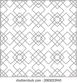 vector pattern in geometric ornamental style. Black and white pattern.