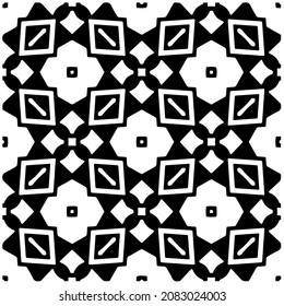 vector pattern in geometric ornamental style. Black and white pattern.