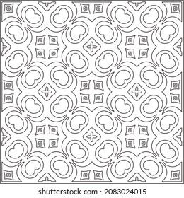 vector pattern in geometric ornamental style. Black and white pattern.