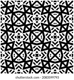 vector pattern in geometric ornamental style. Black and white pattern.