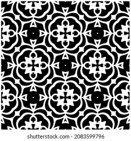 vector pattern in geometric ornamental style. Black and white pattern.