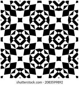 vector pattern in geometric ornamental style. Black and white pattern.