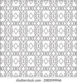 vector pattern in geometric ornamental style. Black and white pattern.