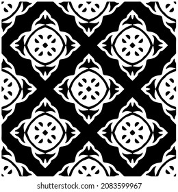 vector pattern in geometric ornamental style. Black and white pattern.