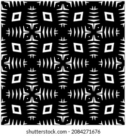 vector pattern in geometric ornamental style. Black and white pattern.
