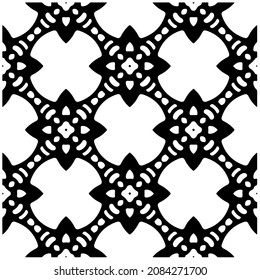 vector pattern in geometric ornamental style. Black and white pattern.
