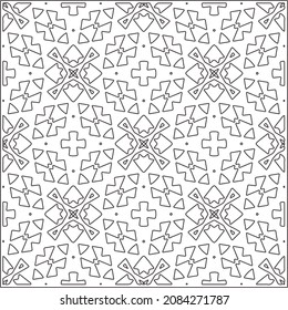 vector pattern in geometric ornamental style. Black and white pattern.