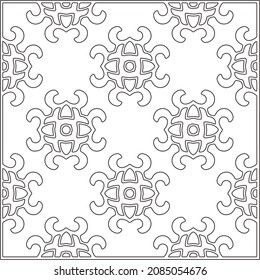 vector pattern in geometric ornamental style. Black and white pattern.