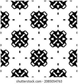 
vector pattern in geometric ornamental style. Black and white pattern.