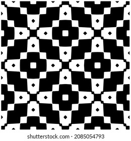 vector pattern in geometric ornamental style. Black and white pattern.