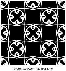 
vector pattern in geometric ornamental style. Black and white pattern.