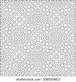 
vector pattern in geometric ornamental style. Black and white pattern.