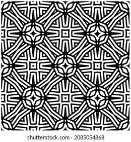 vector pattern in geometric ornamental style. Black and white pattern.