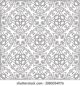 
vector pattern in geometric ornamental style. Black and white pattern.
