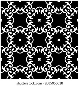 vector pattern in geometric ornamental style. Black and white pattern.