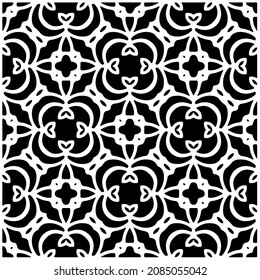 
vector pattern in geometric ornamental style. Black and white pattern.