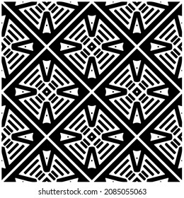
vector pattern in geometric ornamental style. Black and white pattern.