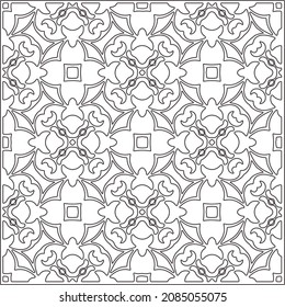 
vector pattern in geometric ornamental style. Black and white pattern.