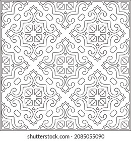 
vector pattern in geometric ornamental style. Black and white pattern.