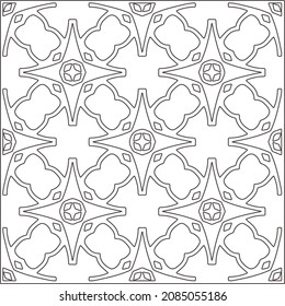 
vector pattern in geometric ornamental style. Black and white pattern.