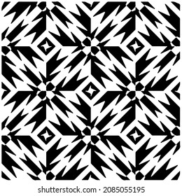 
vector pattern in geometric ornamental style. Black and white pattern.