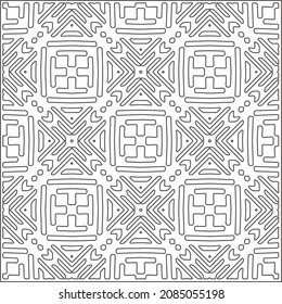 
vector pattern in geometric ornamental style. Black and white pattern.