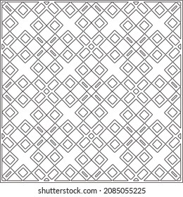 
vector pattern in geometric ornamental style. Black and white pattern.