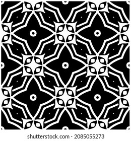 
Vektormuster im geometrischen Zierstil. Schwarz-Weiß-Muster.