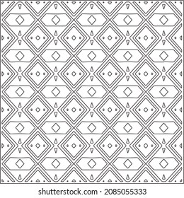 
vector pattern in geometric ornamental style. Black and white pattern.