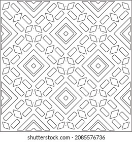 
vector pattern in geometric ornamental style. Black and white pattern.