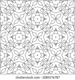 vector pattern in geometric ornamental style. Black and white pattern.