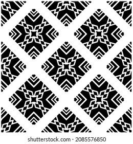 vector pattern in geometric ornamental style. Black and white pattern.