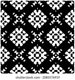 vector pattern in geometric ornamental style. Black and white pattern.