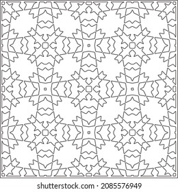 vector pattern in geometric ornamental style. Black and white pattern.