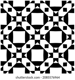 vector pattern in geometric ornamental style. Black and white pattern.