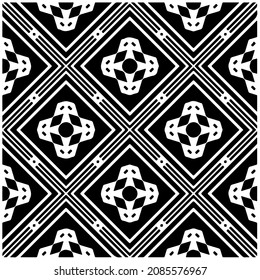 vector pattern in geometric ornamental style. Black and white pattern.