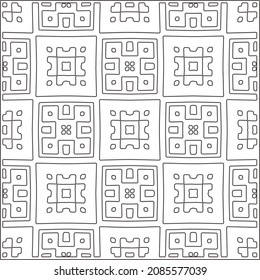 Vektormuster im geometrischen Zierstil. Schwarz-Weiß-Muster.