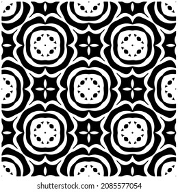 vector pattern in geometric ornamental style. Black and white pattern.