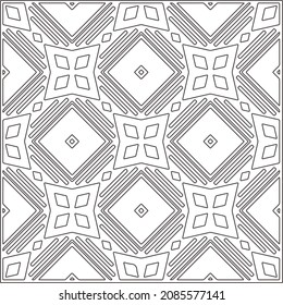 vector pattern in geometric ornamental style. Black and white pattern.