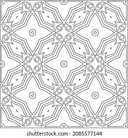 vector pattern in geometric ornamental style. Black and white pattern.