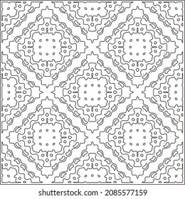 vector pattern in geometric ornamental style. Black and white pattern.