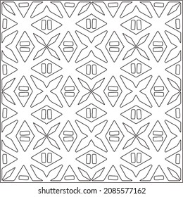 
vector pattern in geometric ornamental style. Black and white pattern.