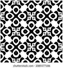 
vector pattern in geometric ornamental style. Black and white pattern.