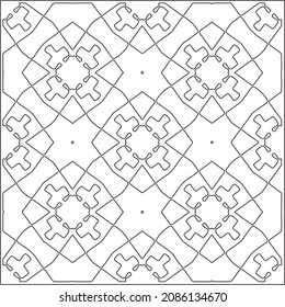 vector pattern in geometric ornamental style. Black and white pattern.