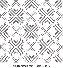 vector pattern in geometric ornamental style. Black and white pattern.