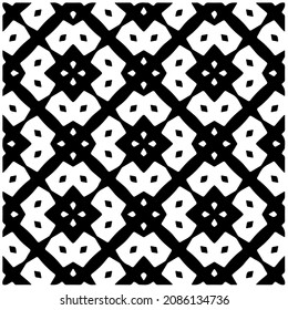 vector pattern in geometric ornamental style. Black and white pattern.