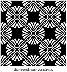 vector pattern in geometric ornamental style. Black and white pattern.
