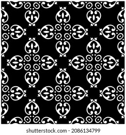 vector pattern in geometric ornamental style. Black and white pattern.