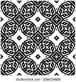 patrón vectorial en estilo ornamental geométrico. Patrón blanco y negro.